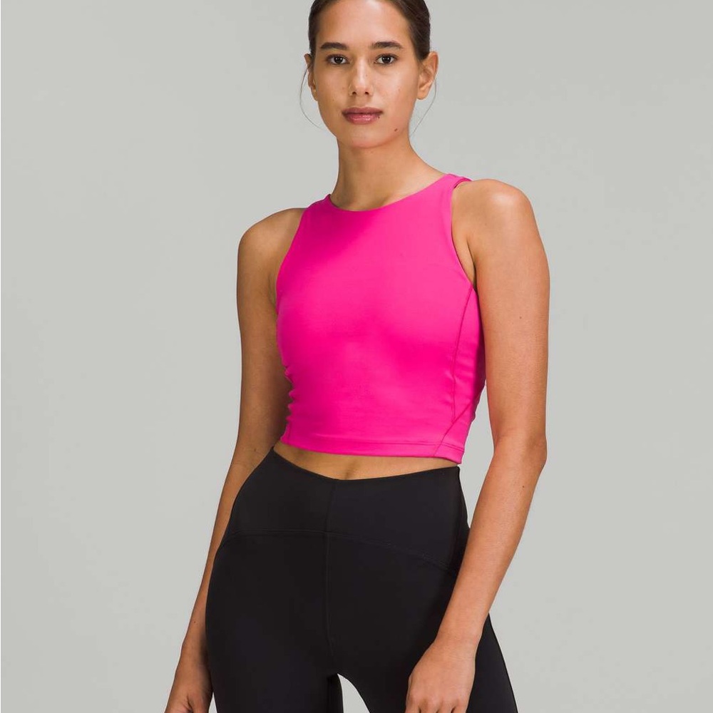 lululemon high neck align tank sonic pink sz 8 EUC